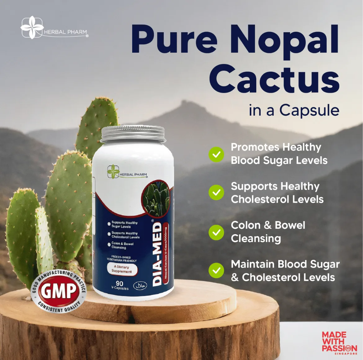 Dia-Med Nopal Cactus (90 V-Capsules) - Image 3